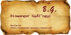 Biswanger Gyöngyi névjegykártya