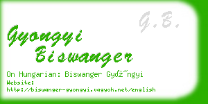 gyongyi biswanger business card
